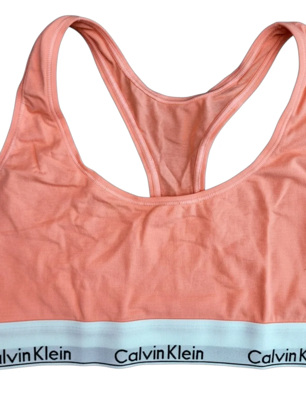 Calvin Klein Women’s Racerback Bralettes 3 pack - Teal, Light Periwinkle & Peach - Picture 3 of 11